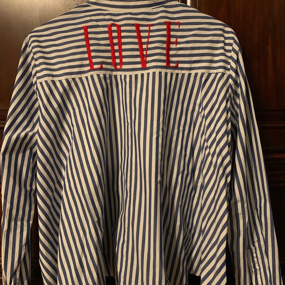 Red, white, and blue LOVE Valentines top
